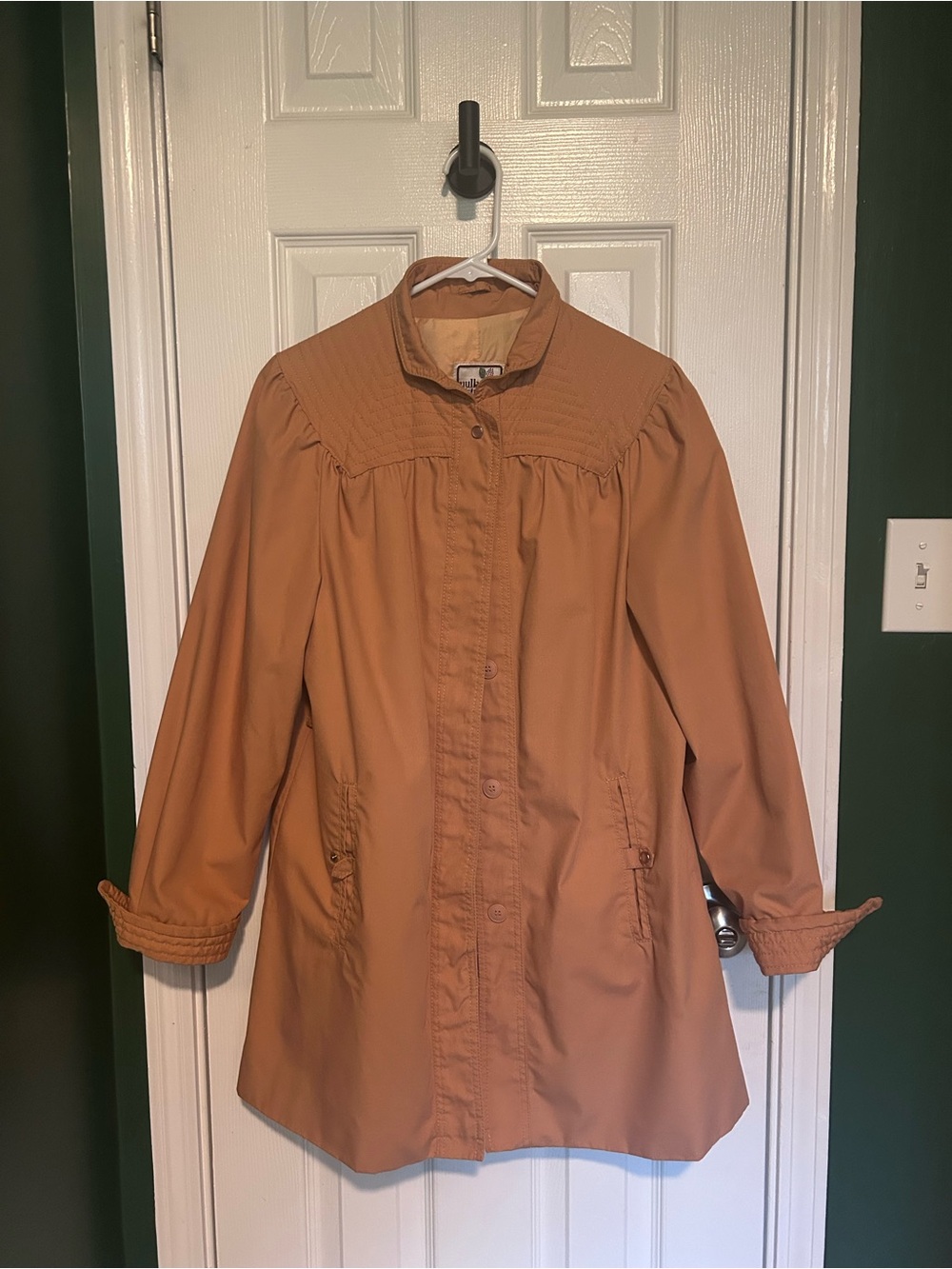 Vintage 80s Womens Peachy Lightweight Button-Front Coat
